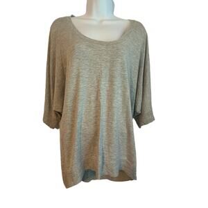 CABi Medium Women's Oversized Gray Short Sleeve High/Low Blouse